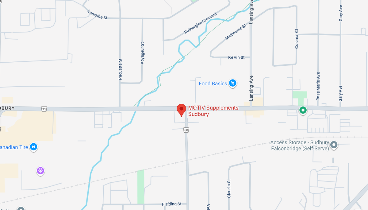 Map to MOTIV Supplements, 1755 Lasalle Blvd, Sudbury